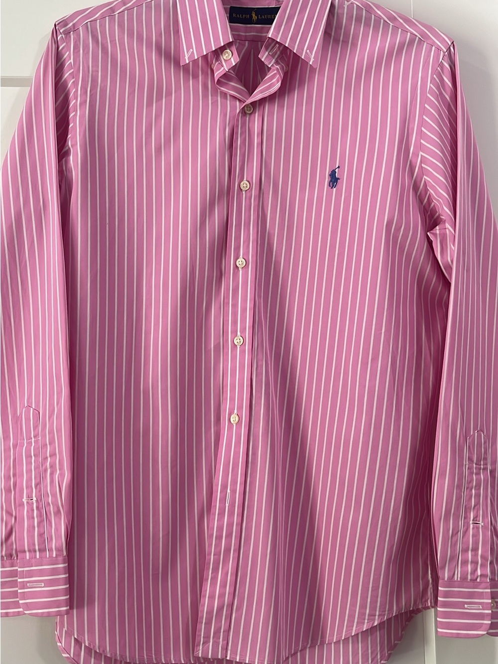 Ralph Lauren Pink and White Stripe Dress Shirt